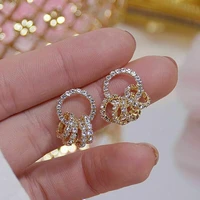 2022 new stud earrings shiny zircon women classic spring summer simple small hoop earrings cute elegant female trendy jewelry