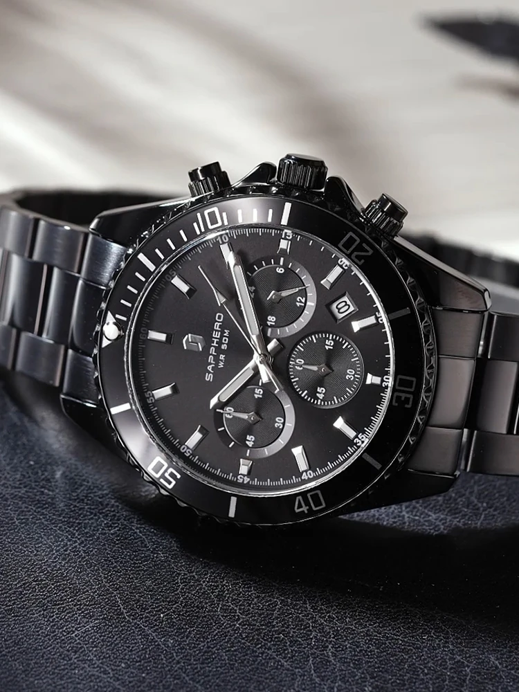 SAPPHERO Модные мужские часы деловые спортивные кварцевые наручные подарочные для