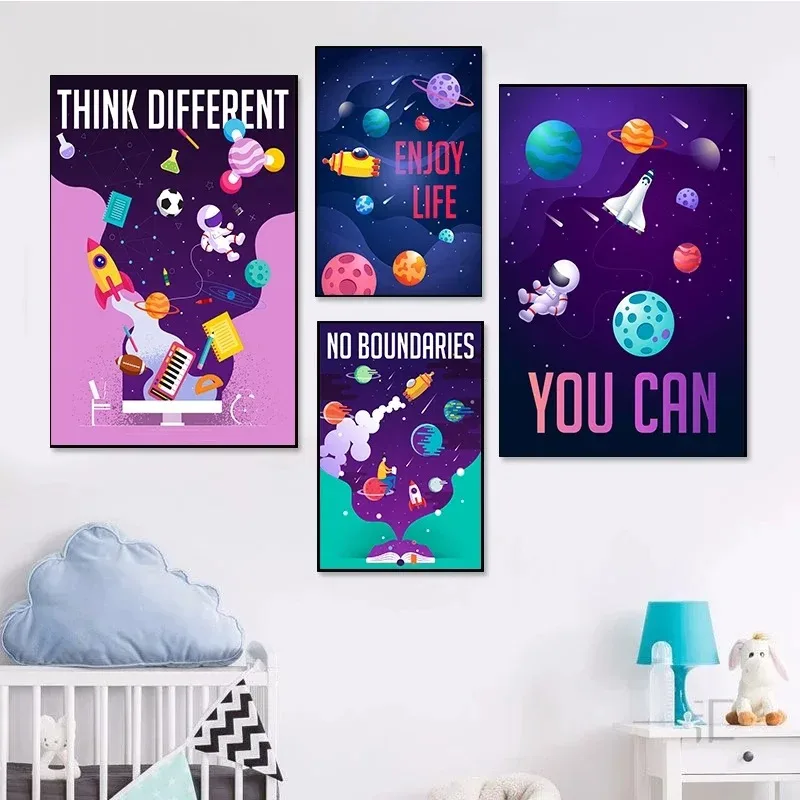 Современный стиль космическая планета Daystar детская настенная живопись на холсте