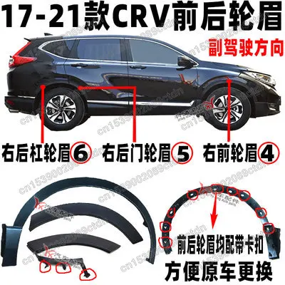 

For Honda CRV 2017 2018 2019 2020 2021 styling Car Wheel Fender flares Wheel Extension Wheel Arches Plastic trim