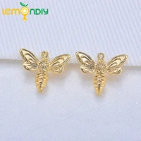 968 2pcs 13x17mm 24k gold color brass bee charms pendants charms high quality diy jewelry findings accessories