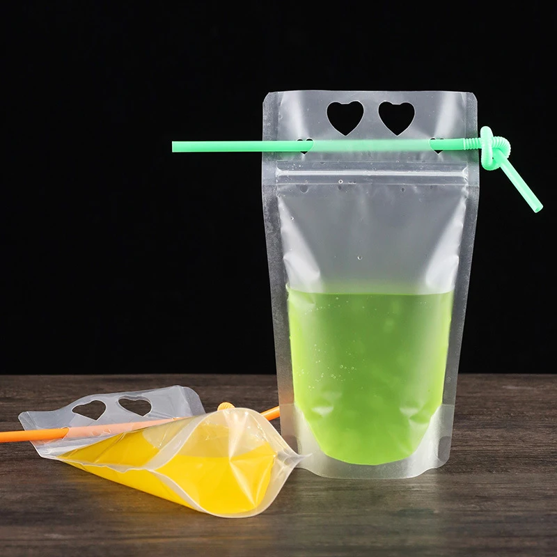 

100PCS Drink Pouches Disposable Ice Cube Bags Popsicle Ice Sucker Making Mold for Wedding Party Decorating Tool