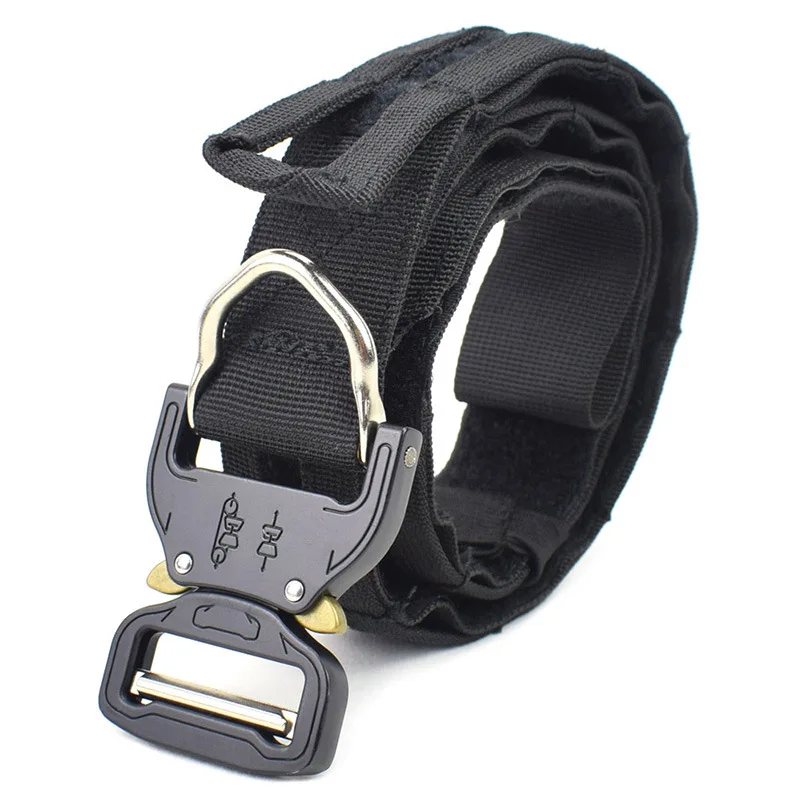 

Nylon Double-Layers Tactical Belt Men Women's Outdoor Durable Training Belts Climbing Working Military Hunting Belt Molle System