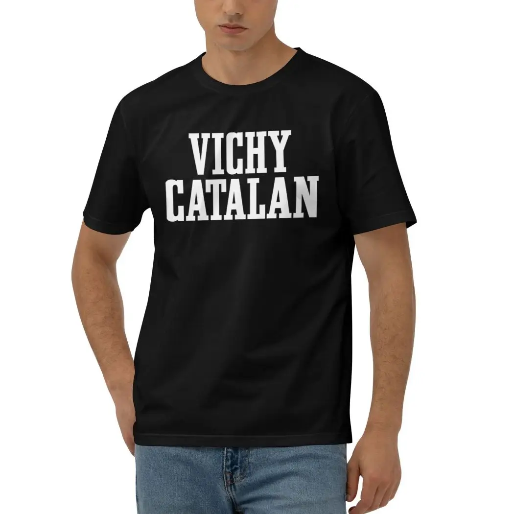Повседневные каталонские мужские футболки Виши модные с коротким рукавом и