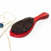 red wood grain wooden handle hair brush african men durag comb boar bristles afro hairstyle 360 wave brush hard medium promotion