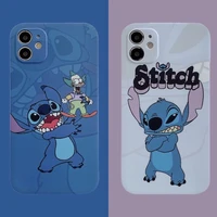disney stitch cartoon phone cases for iphone 13 12 11 pro max mini xr xs max 8 x 7 se 2020 couple soft silicone cover gift