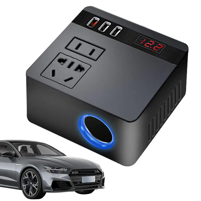 

Car Plug Adapter 150W Car Inverter Power Outlet With 2 USB Port 12V 24V To 220V Converter For Air Compressor Laptops Truck Auto