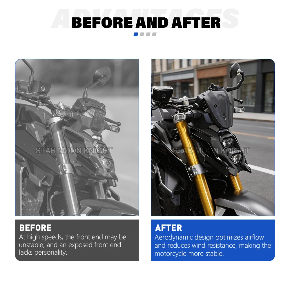 Фото Мотоциклетный спортивный ветровик (малый дефлектор) для Suzuki GSX-S1000 GSXS 1000 GSX S1000 2022-2025, ABS-пластик №2
