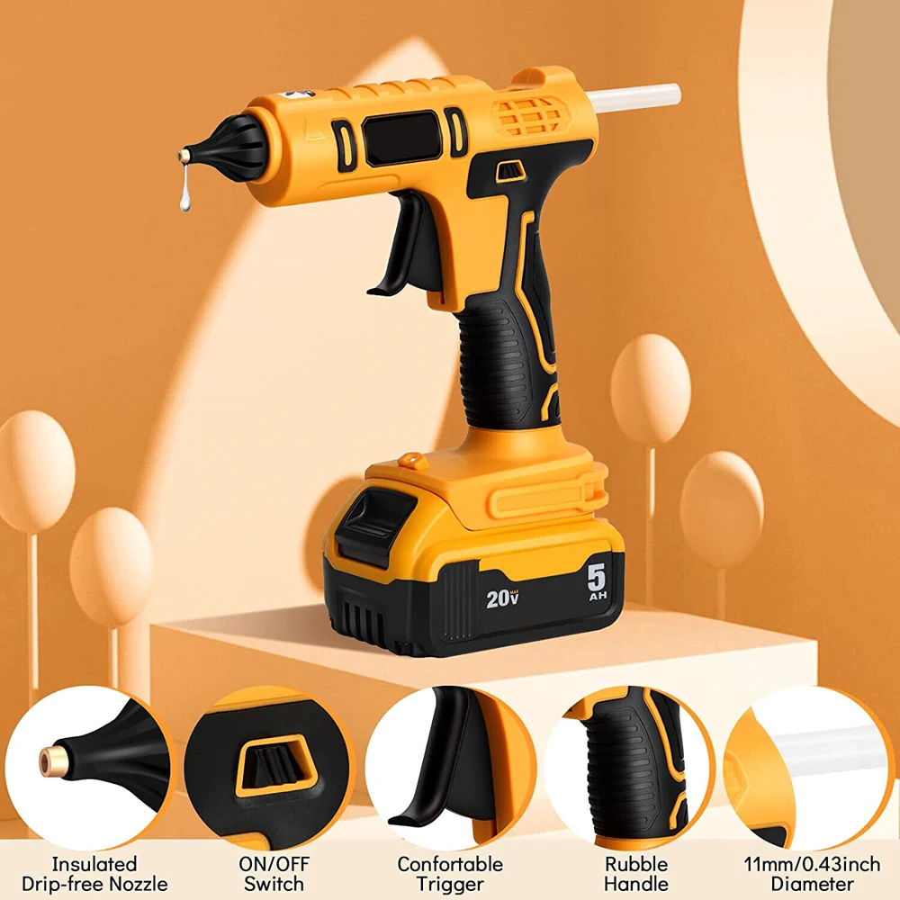 Electric Hot Glue Gun Cordless Heat Gun Battery Hot Silicone
