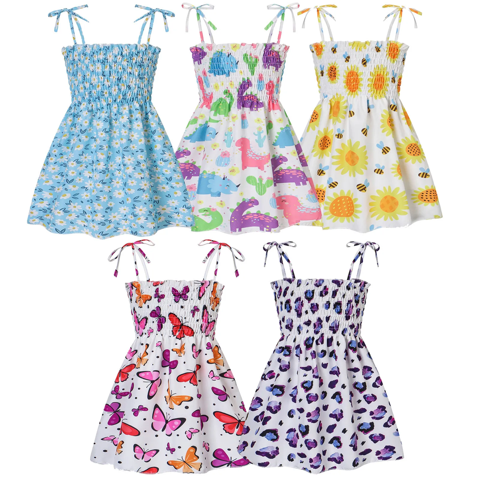 

Детское летнее платье без рукавов, на бретельках