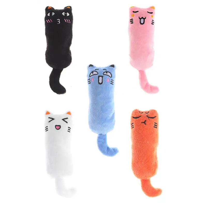 

2/4/5PCS Soft Cat Doll Mini Funny Cat Mint Toys Cute Interactive Plush Cat Toy Lovely Teeth Grinding Catnip Toys Creative