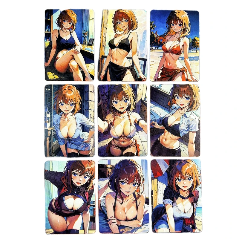 

9pcs/set ACG Girl Anita Hailey Miyano Shiho Animation Characters Flash Card Anime Classics Game Collection Cards Toy Gift