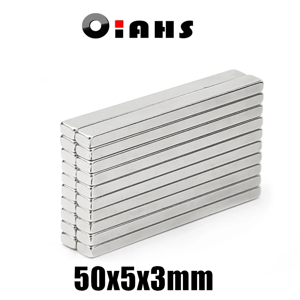 

Супермощный редкоземельный блок, неодимовый магнит NdFeB N35, 2 шт., 50 х5х3 мм