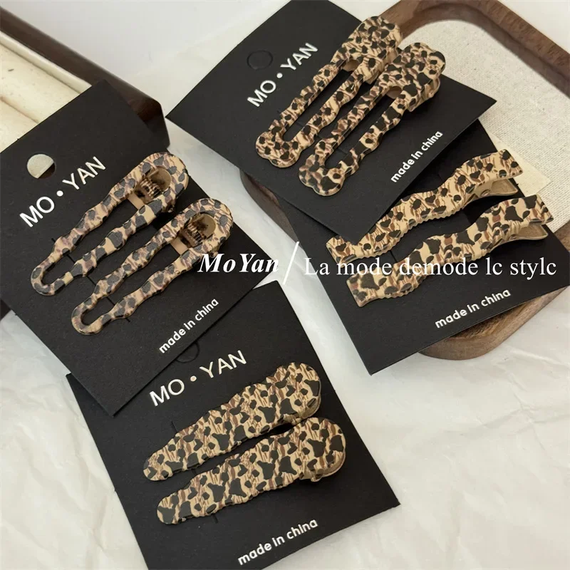 Заколка для волос с леопардовым принтом женская модный зажим из сплава милая