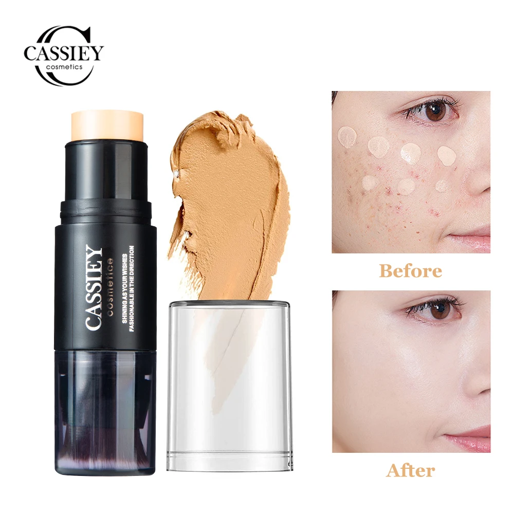 

Cassiey Double-ended Face Concealer Palette Cream Makeup Pen Corrector Contour Palette Moisturizing makeup concealer with Brush