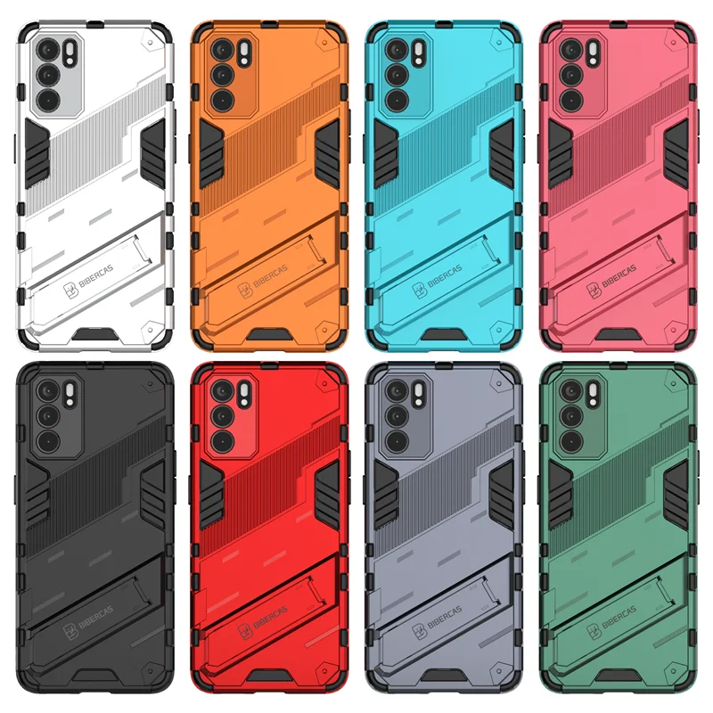 For Oppo Reno6 5G Case Reno 6 Pro 5G Cover Shockproof Bumper Bracket KickStand Holder Full Protect Armor Phone Case Reno 6 5G