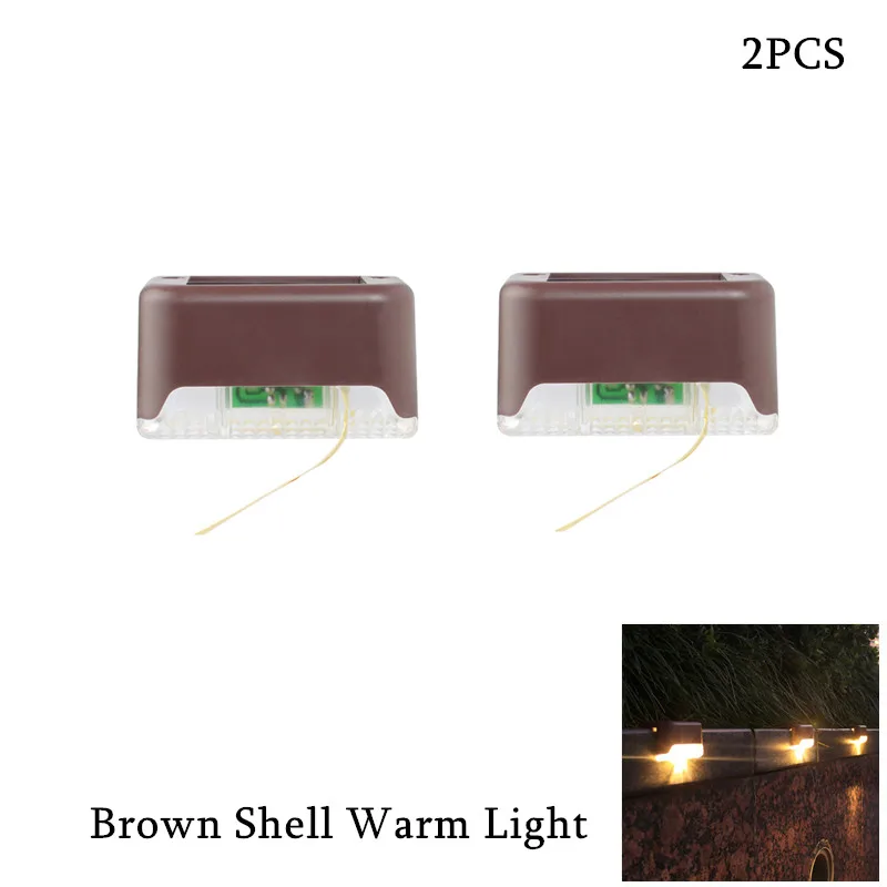 

IP65 Waterproof 2Pcs Stair Lightings Courtyard Garden Decor Step Solar Lamps LED Guardrail Solar Power Fence Wall Lights Outdoor