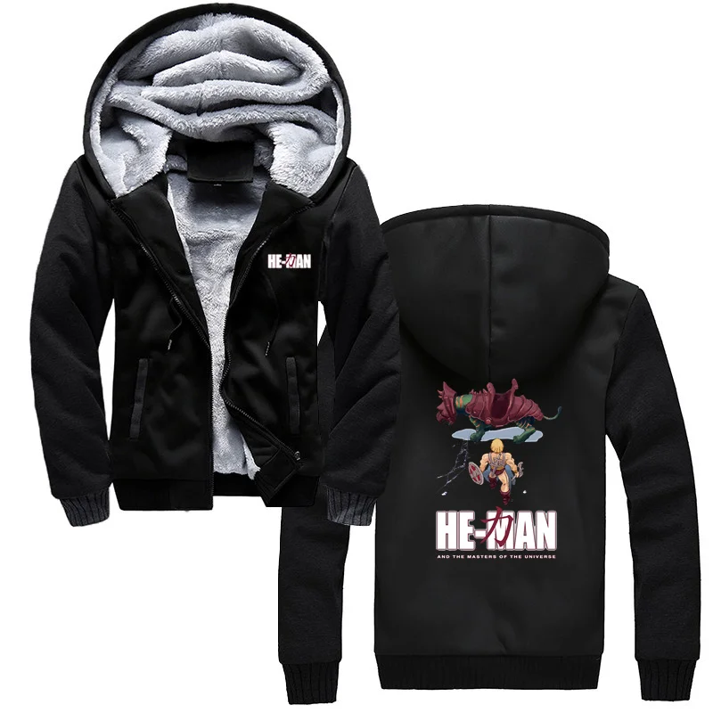 

He-Man And The Masters Of The Universe Strong Hoodie Vintage Men's Winter Thick Warm Sweatshirts Oversized Hooded Jackets