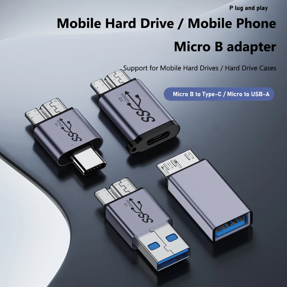 Переходник с USB C на Micro B USB 3,0, переходник с Type C «мама» на Micro B «папа», быстрая зарядка USB Micro 3,0 на Type C, супер скорость для ноутбука, HDD