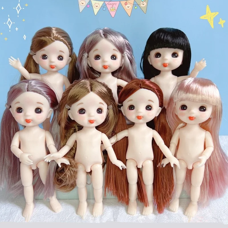 

Милая шарнирная кукла, 16 см, 13 подвижных шарнирных кукол, 3D большие глаза, торчащий язык для девочек, игрушки, женское тело без одежды, модный ...