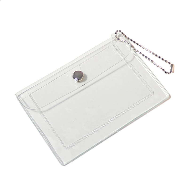 

Fashion Transparent Waterproof Pvc Business Card Women's Credit Card Holder Wallet Purse Men Id Card Wallet Girl Coin Purse Bag