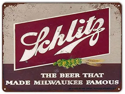 

Металлические знаки 1947 Schlitz пивной Винтажный стиль металлический знак