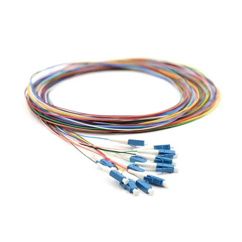 Волоконный пигтейль FASO длиной 1 5 м LC UPC для Untermined 12 волокон без люверса с цветным