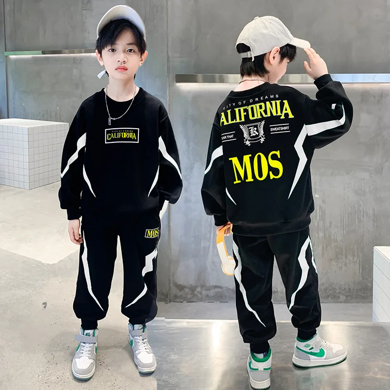 

Boys Clothes Spring Tracksuits Suits Children's Alphabet Printed Sweater +Pants 2Pcs Sets Fashion Teen Kids Loungewear For 3-16Y