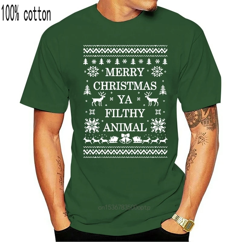 Мужская одежда мужская футболка с надписью Merry Christmas Ya Filthy Animal Hone Alone Movie