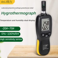 deli digital thermometer high precision humidity temperature sensor meter backlight data storage thermo hygrometer