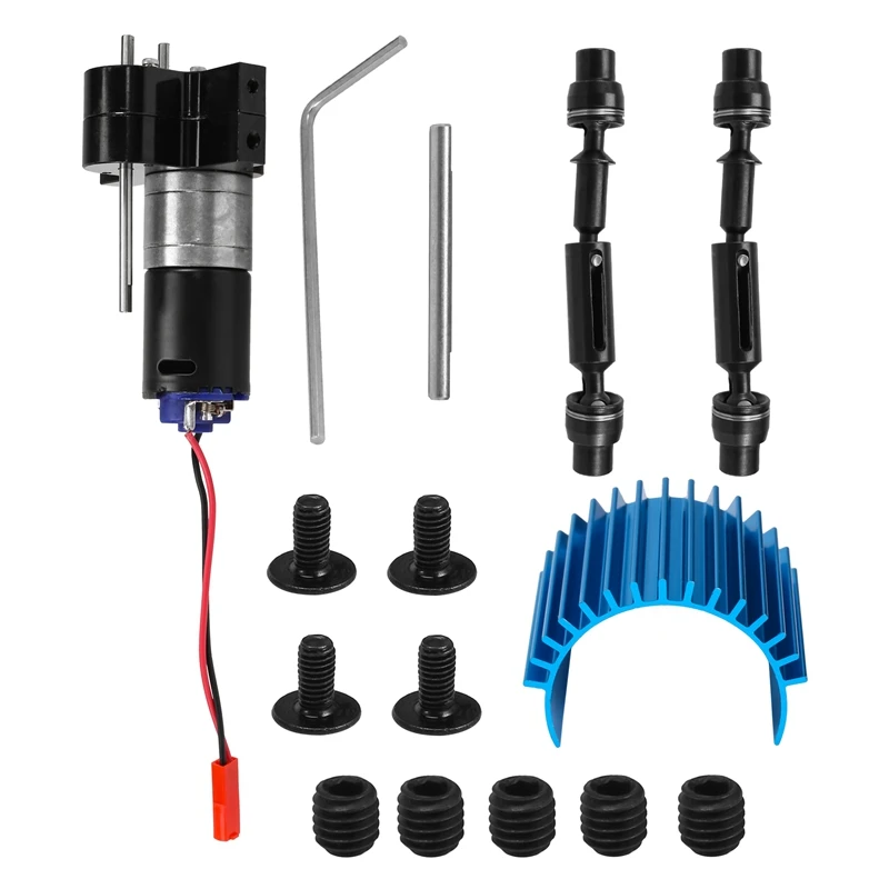 

Metal 370 Motor Gearbox Gear Box With Drive Shaft For WPL C14 C24 B24 B36 MN D90 MN99S RC Car Upgrade Accessories