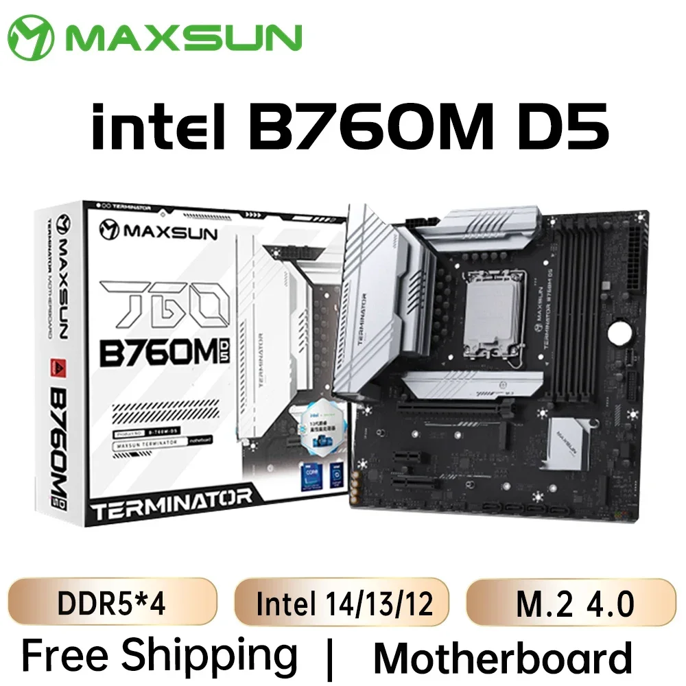 Игровая материнская плата MAXSUN B760M D5 с поддержкой Intel 14 13 12-й процессор DDR5 * 4 M.2 PCIEX16 5