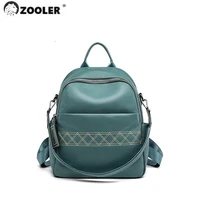 zooler original genuine leather backpack fashion real cowhide backpacks large capacity luxury bags women travel school sc1120