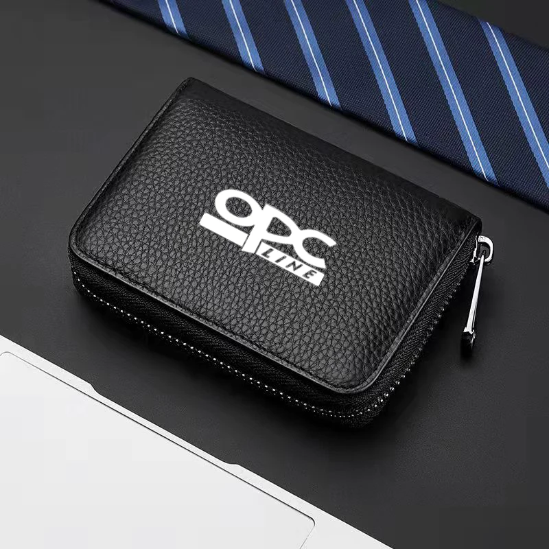 

For Opel OPC Line Astra h g j k f Mokka Zafira a b Credit Card Driver's License Business Card Holder genuine leather wallet