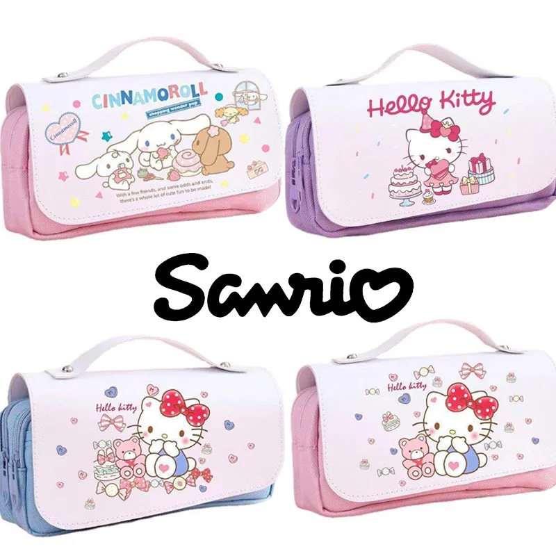 

Sanrio Hello Kitty Large Capacity Pencil Case Cartoon Figure Cinnamoroll Waterproof Pencil Bag Children's Stationery Storage Bag
