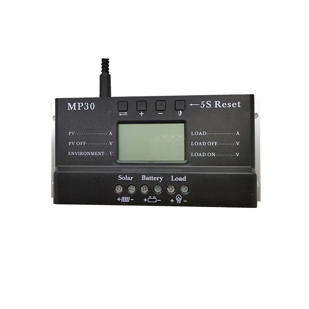 

Solar Controller PWM 30A Charge Percentage Display Lithium Battery Lead-acid Photovoltaic Power Generation Controller 12V24V