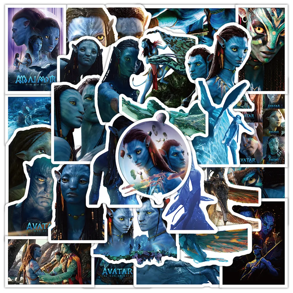

10/30/55pcs Disney Movie Avatar The Way of Water Stickers for Kids Neytiri Jake Sully Decals Waterproof Vinyl Cool Sticker Pack