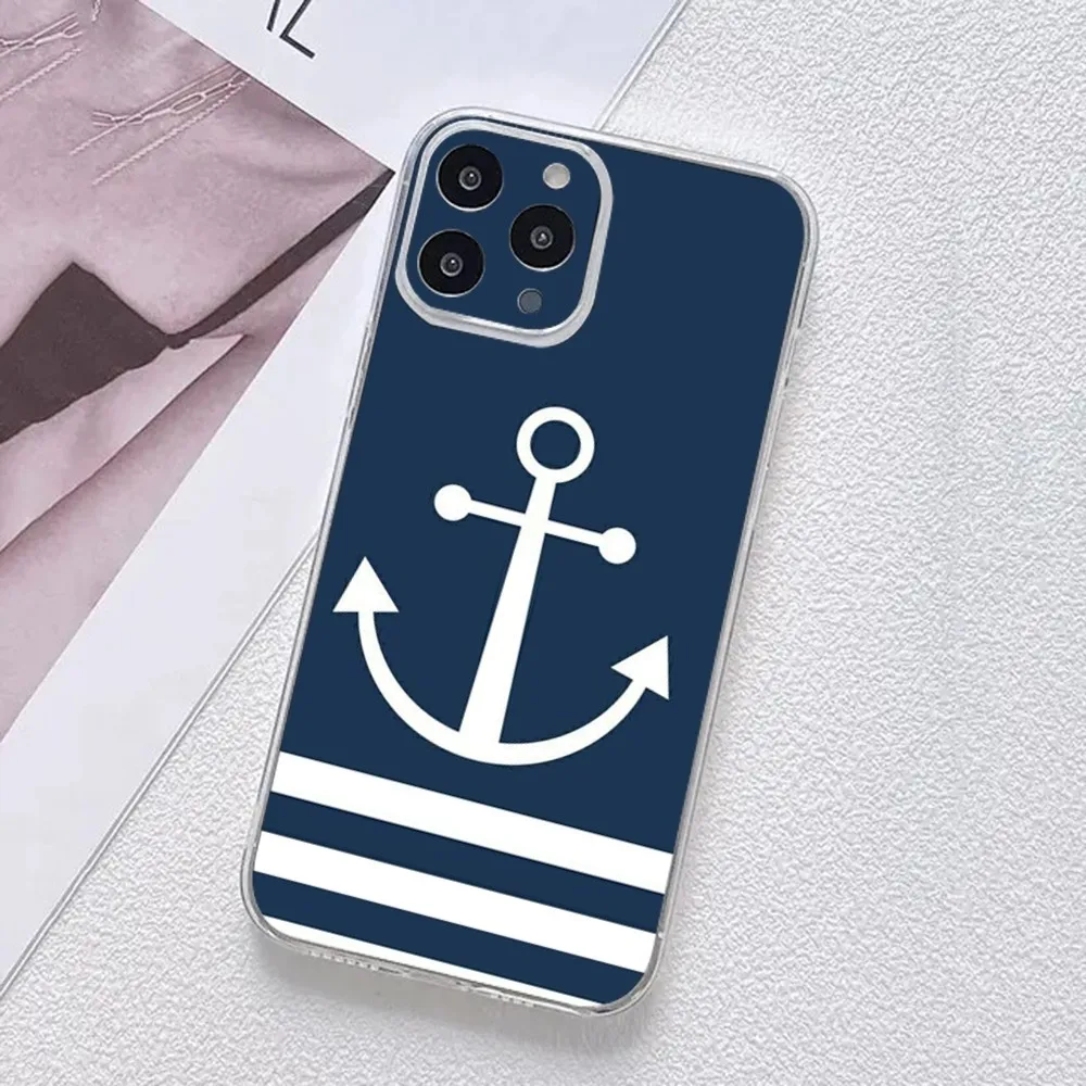 Чехол для телефона с якорем лодкой кораблем iPhone 11 12 Mini 13 14 15 Pro XS Max X 8 7 6s Plus 5 SE XR