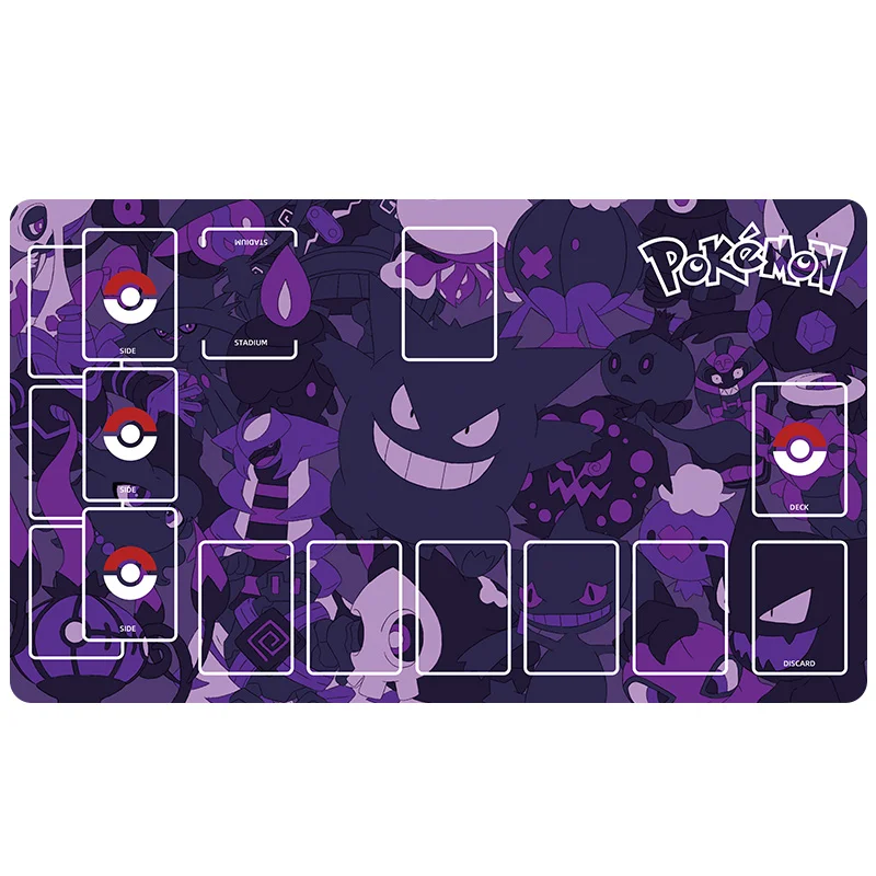 600X350X2Mm Ptcg Gengar Card Battle Table Mat Trainer Marnie Single Player Настольная игра Карточный боевой коврик