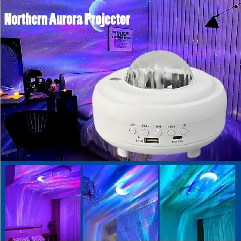 

Northern Lights Galaxy Projector Aurora Star Projector Night Light Built-in Music Projection Lamp for Bedroom Decor Kids Gift