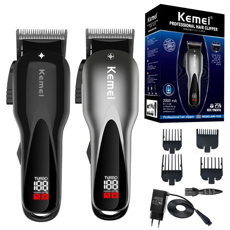 Профессиональная двухскоростная Беспроводная Машинка для стрижки волос от kemei