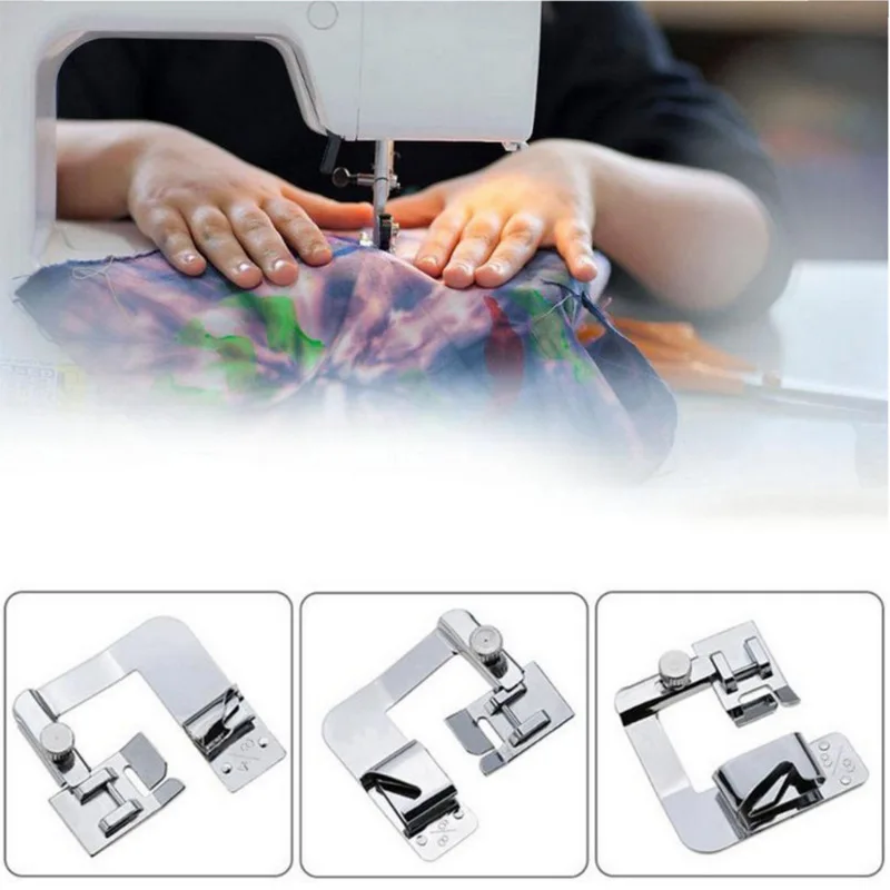 

1PC 13/19/22mm Domestic Sewing Machine Foot Presser Rolled Hem Feet Set For Brother Singer Sewing Accessories 3 Size