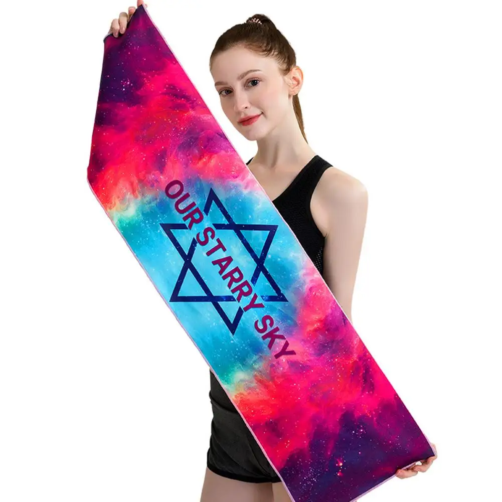 Printed Breathable Comfortable Quick Dry Sweat Absorption Towel For Fitness Gym Yoga