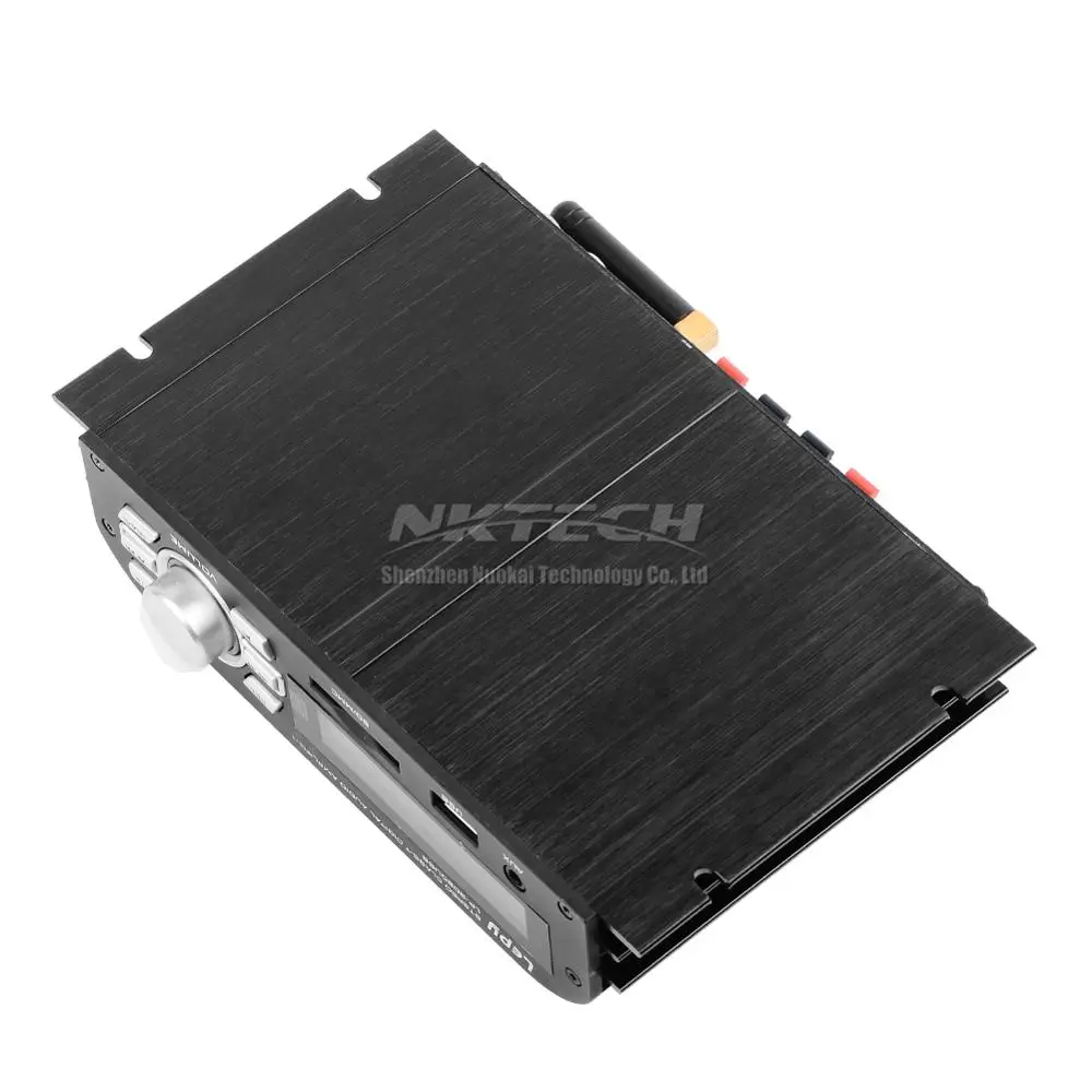 Усилитель Lepy LP-2020 USB для автомобиля с Bluetooth 4.0, цифровым проигрывателем Class-T, 2x 20W RMS HIFI стерео звуком, мультимедийной поддержкой SD AUX EQ on для дома.