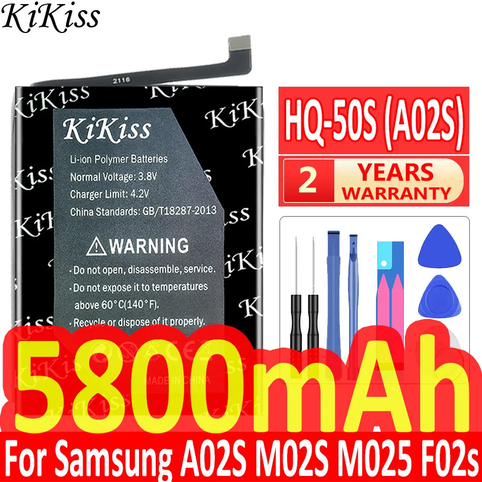 

KiKiss for Samsung A02S M02S M025 F02s A03 A03S Powerful Batterij HQ-50S (A02S) HQ-50SD(A03) 5800mAh Phone Battery + Track NO