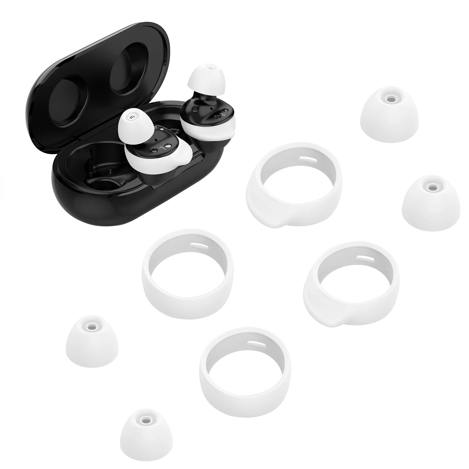 

Hemobllo 16pcs Earbuds Eartips Silicone Ear Tips Earbuds Cover Compatible with Galaxy Buds/Buds+ (White)