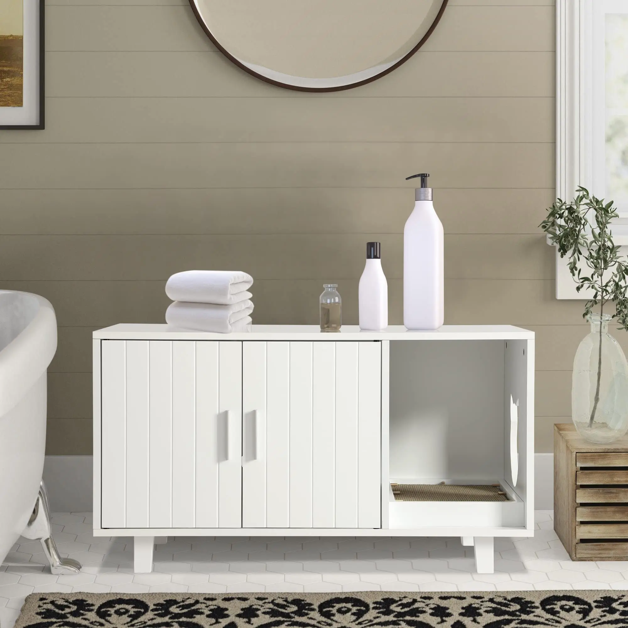 Скрытый ящик для кошачьего туалета корпус мебель современная скамейка хранения