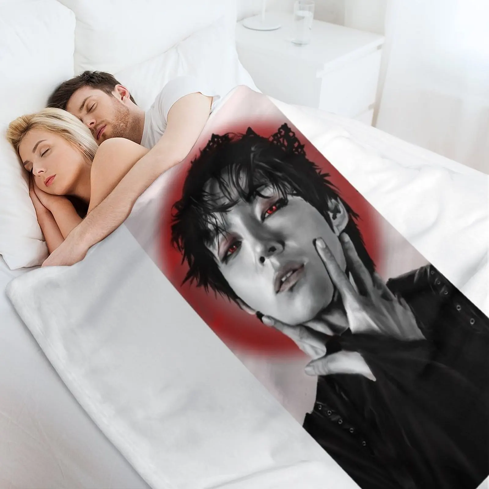 The rose Kim Woosung Sami fanart kpop Throw Blanket Flannels Blankets For Sofas anime