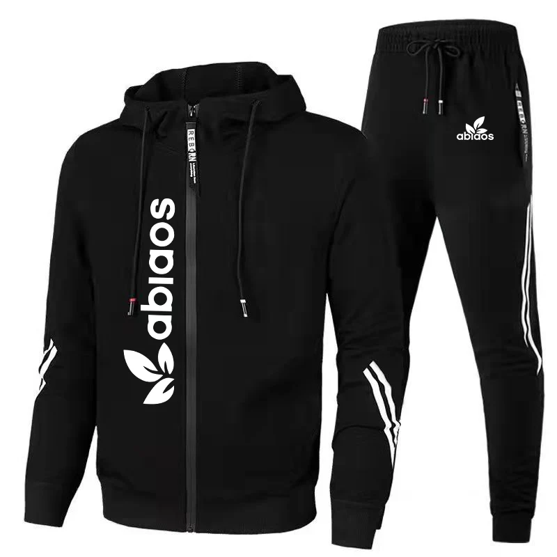 

Men's Hoodie Jacket Sportswear Warm Zippered Jacket+sports Pants Sportswear Two-piece Jogging Casual Jacket Set Men's Clothing