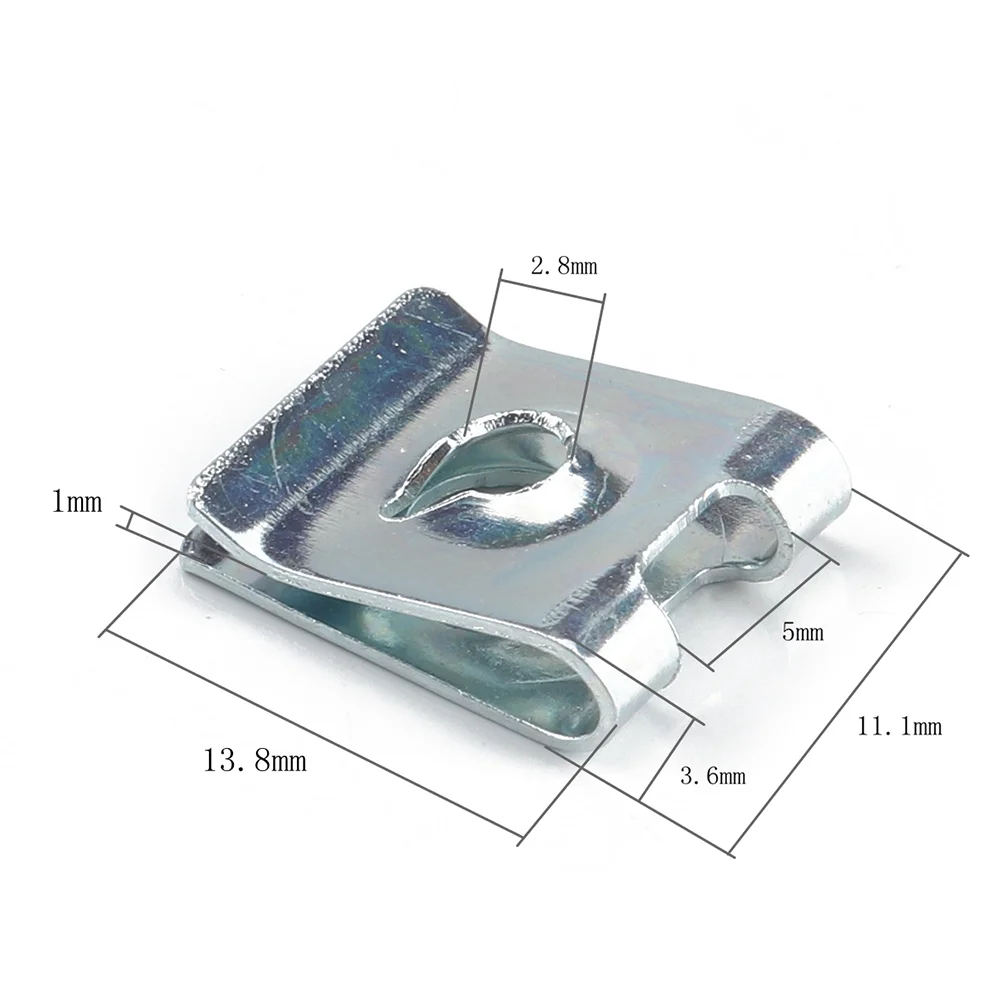 200 шт. U-образная гайка-застежка для мотоцикла саморезывающийся зажим шпиля